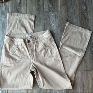 FASHION BUG | Bootcut Flare Beige Khaki Mid Rise Button Flap‎ Pockets Pants 10 A